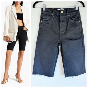 NEW FRAME Women's Le Vintage Bermuda Cut Off Jean Shorts in Black Size 23